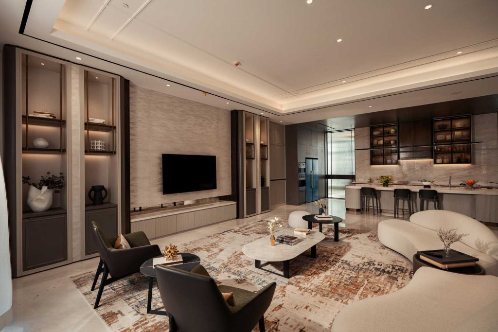 Multi-level layout concept for a duplex apartment in Jakarta